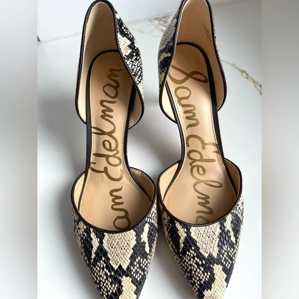 Sam Edelman Telsa d'Orsay heels snakeskin size 9 NWT - Picture 6 of 7